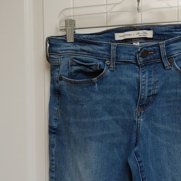 BANANA REPUBLIC Olivia Palermo blue jeans pants with pockets, zipper - Picture 2 of 10